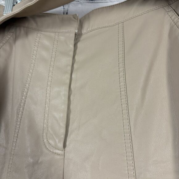 Jonathan Simkhai Tessa Vegan Leather Pants Womens 6 Tie Waist in Egret Khaki - Picture 11 of 16